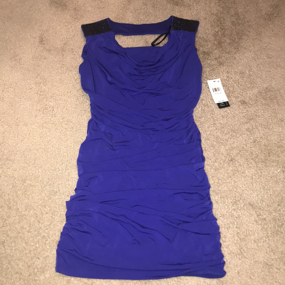 Blue body tight dress